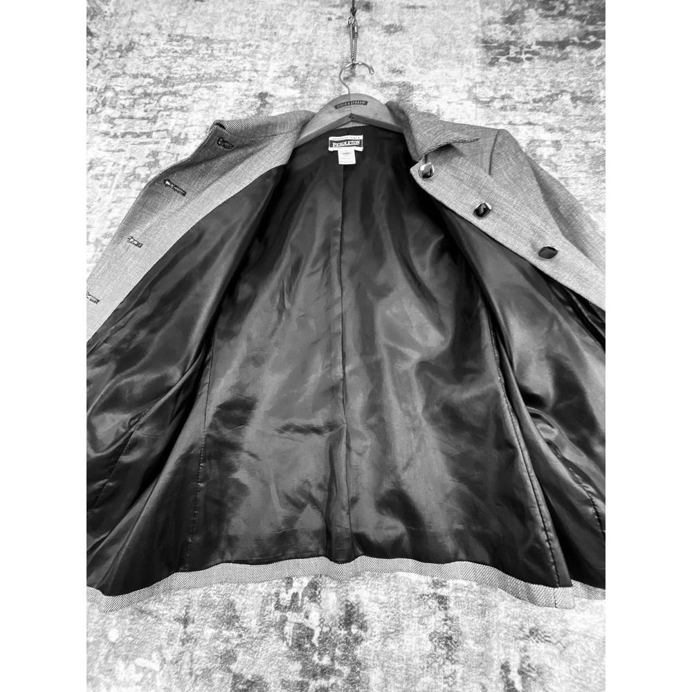 Vtg Pendleton Women 14 Petite Jacket 90s Rayon Silk Office Dark Academia - Picture 4 of 6